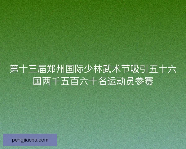 第十三届郑州国际少林武术节吸引五十六国两千五百六十名运动员参赛